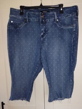 torrid Blue Polka Dot Cropped Jeans